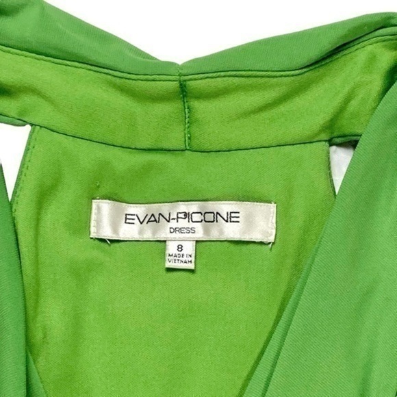Evan Picone Babydoll Criss-Cross Bust Formal Dress Sz 8 Green‎ Party Stretch NWT - Picture 14 of 15